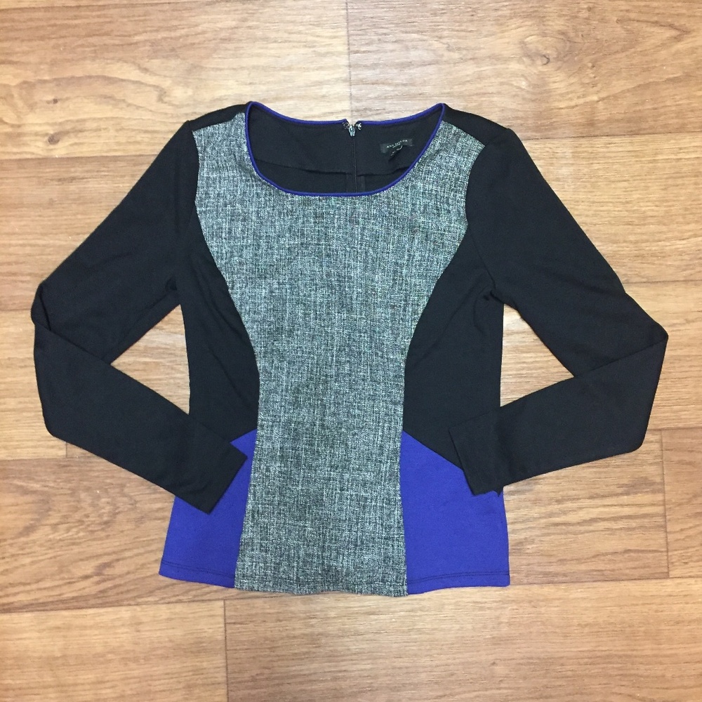 Ann Taylor Zip Back Career Shirt Color Block